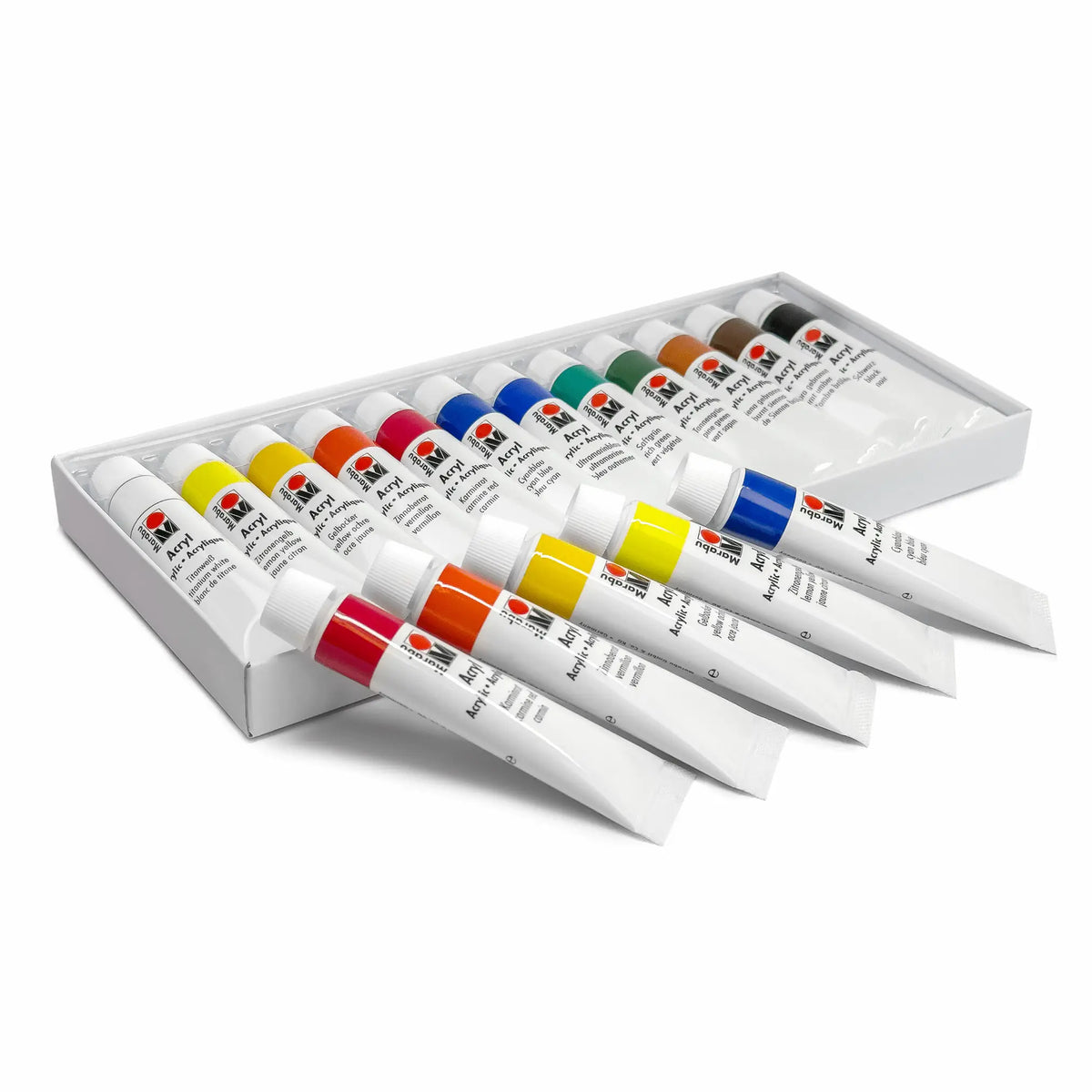 Klassische Acrylfarben zum Bemalen von lufttrocknendem Ton